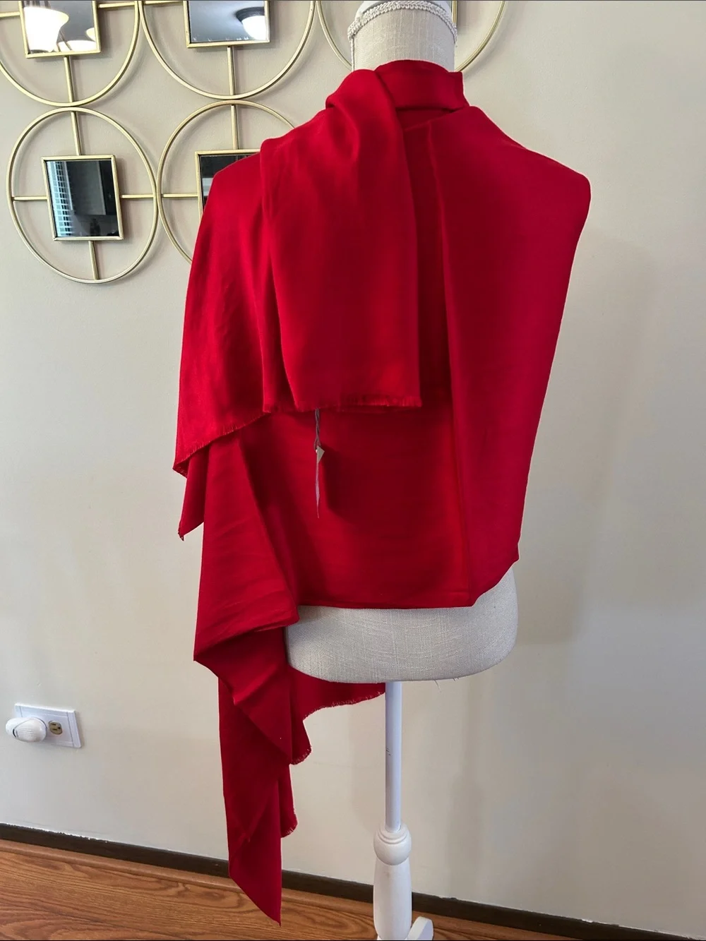 Vince Camuto Vibrant Red Wrap Scarf / shawl, viscose size 80”x 26”
